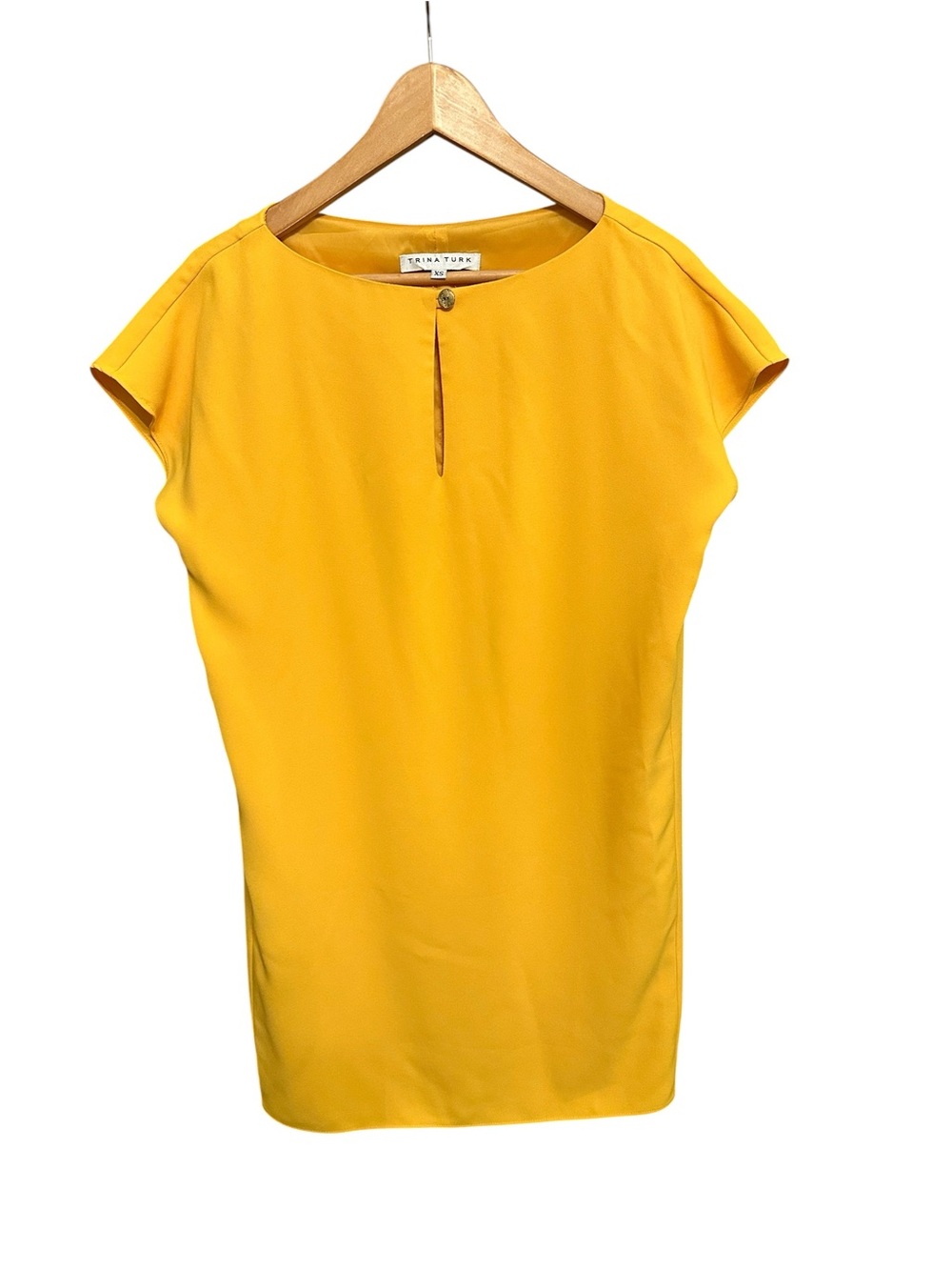 Trina Turk Minimalist Dress Yellow XS Oversized Quiet Luxury Midi Lined Workwear
